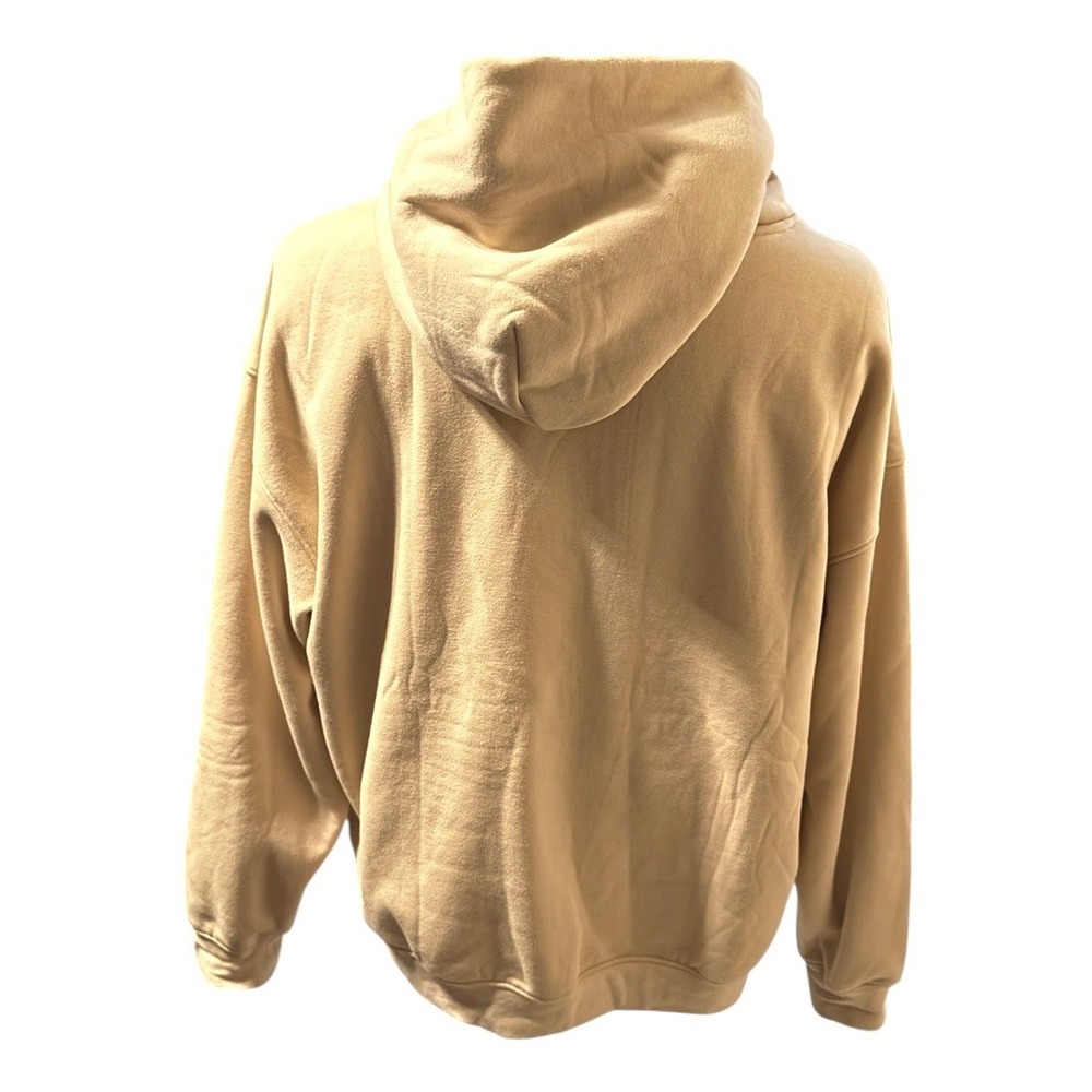 Tan Beige Fleece‎ Lined Hoodie Sweatshirt Mens Womens Size XL - Picture 3 of 3